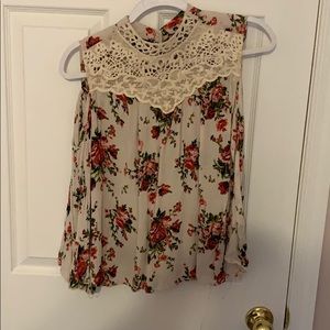 Cold shoulder peasant top